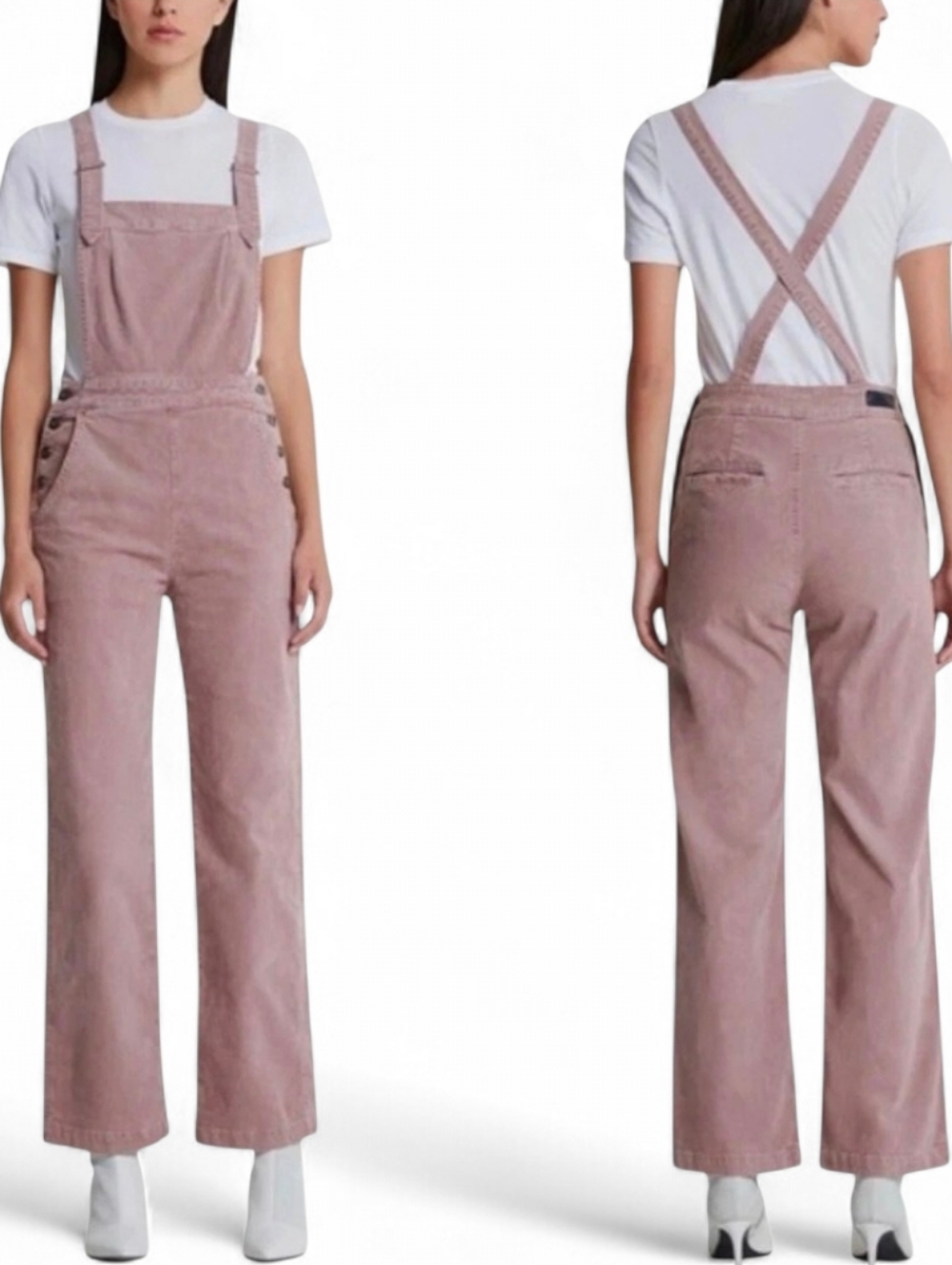AG ADRIANO GOLDSCHMEID The Gwendolyn Low Back Overalls in Dusty Rose - Medium
